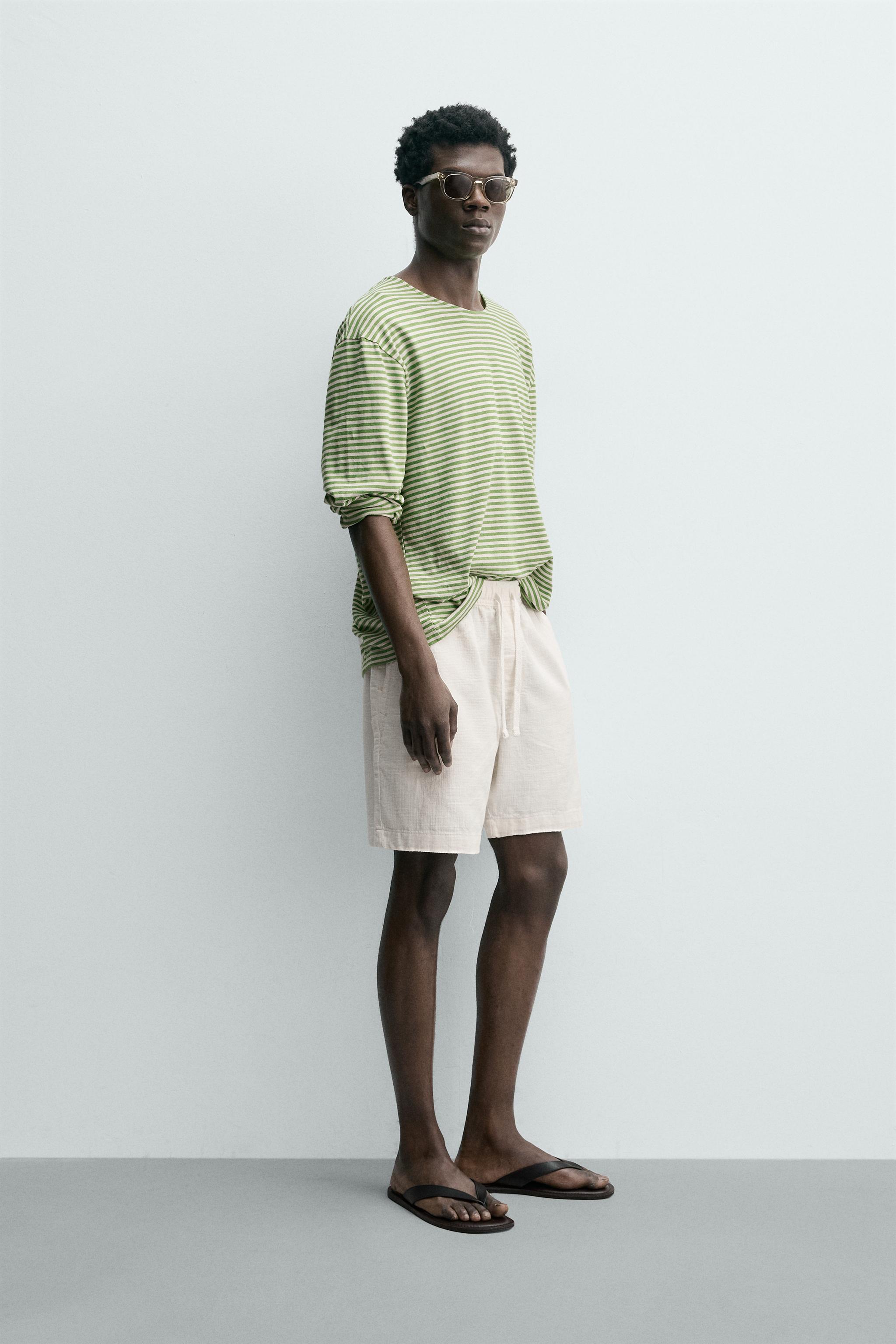 REGULAR FIT TEXTURED SHORTS